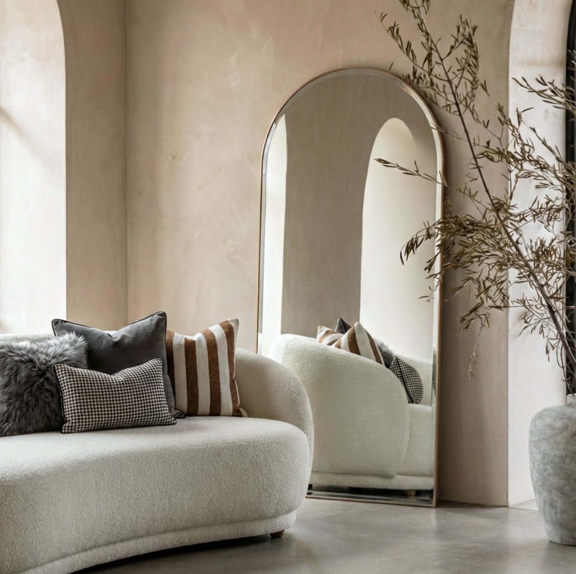 Interior Ave - Halo Arched Floor Length Mirror – Gold | Signature Series