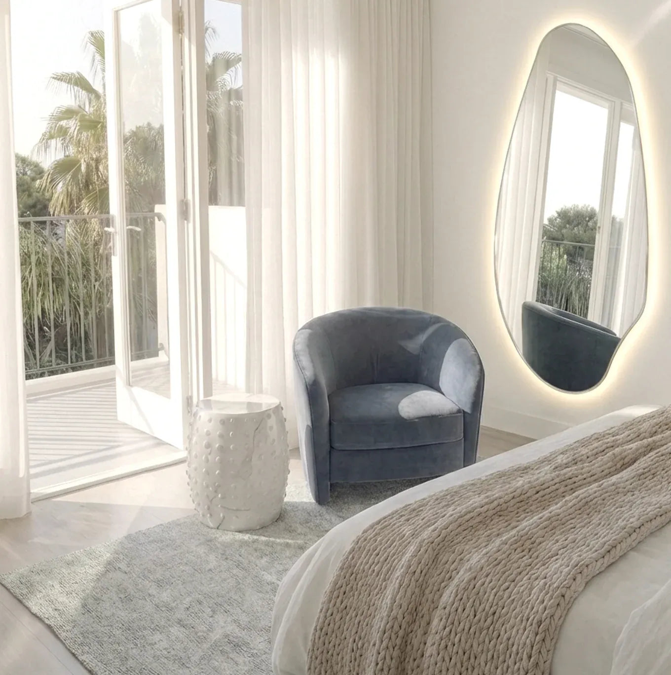 Interior Ave - Jewel Irregular LED Wall Mirror – Backlit Statement Mirror