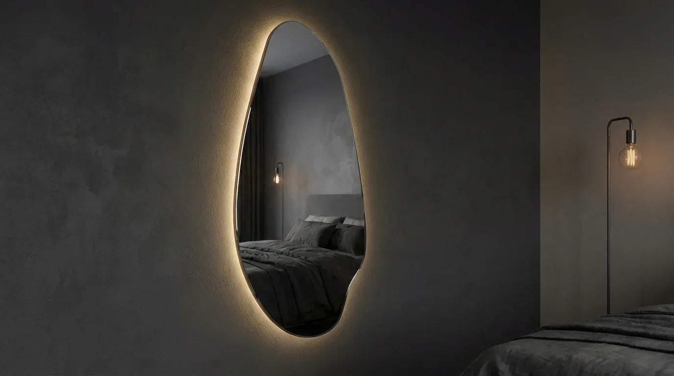 Interior Ave - Jewel Irregular LED Wall Mirror – Backlit Statement Mirror