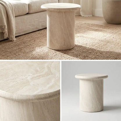 Interior Ave - Nobu Sculptural Stone Side Table - Matte Natural Stone