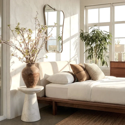 Interior Ave - Veneta Stone Side Table - Calacatta Ivory Finish