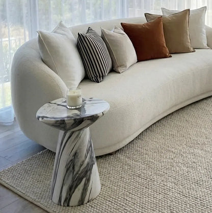 Interior Ave - Veneta Stone Side Table - Panda Marble Finish
