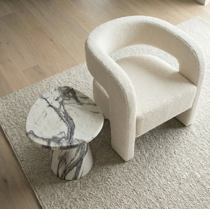 Interior Ave - Veneta Stone Side Table - Panda Marble Finish