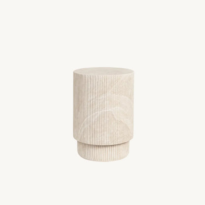 Interior Ave - Vera Fluted Stone Side Table - Matte Natural Stone