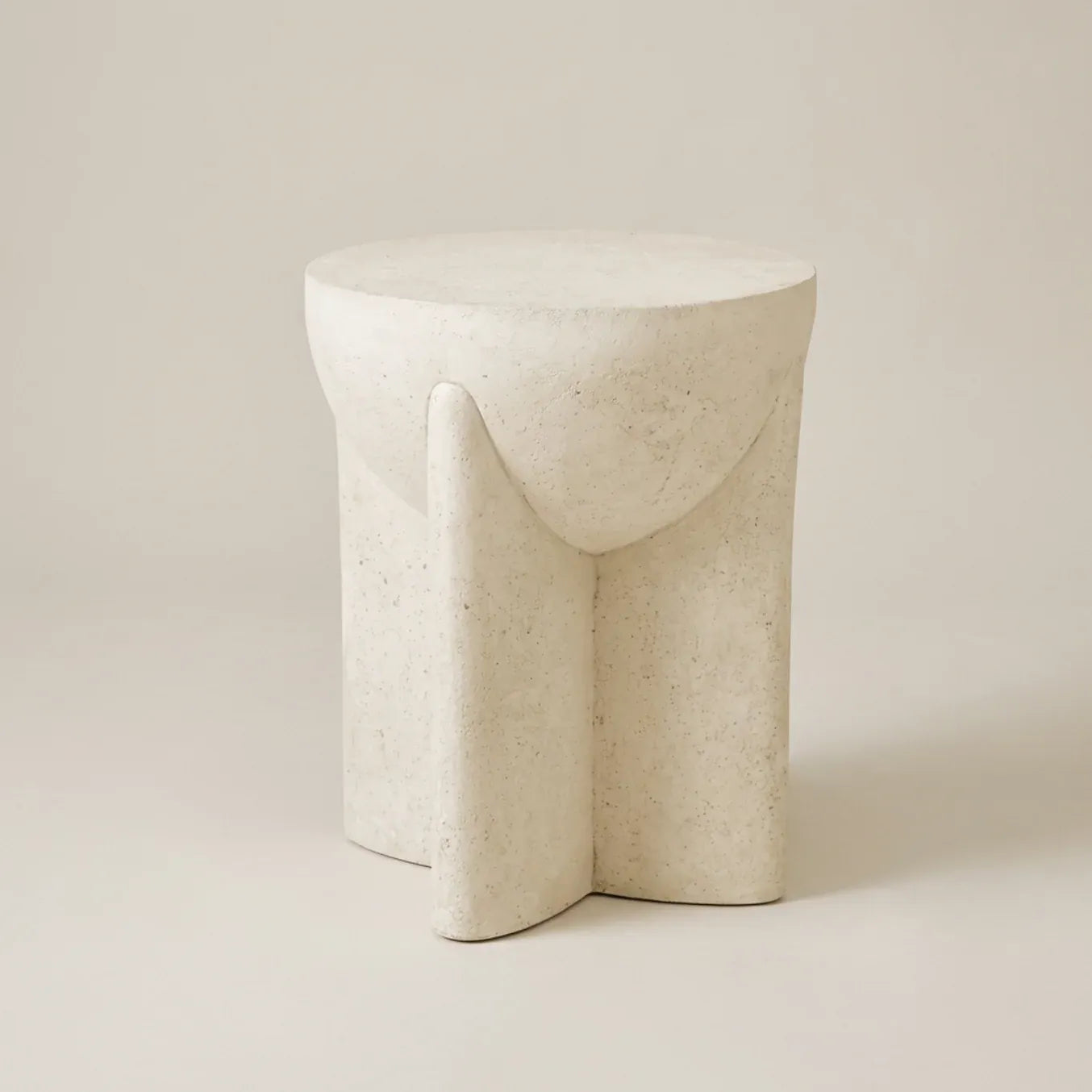 Interior Ave - Zelda Sculptural Stone Side Table – Sand Textured Accent