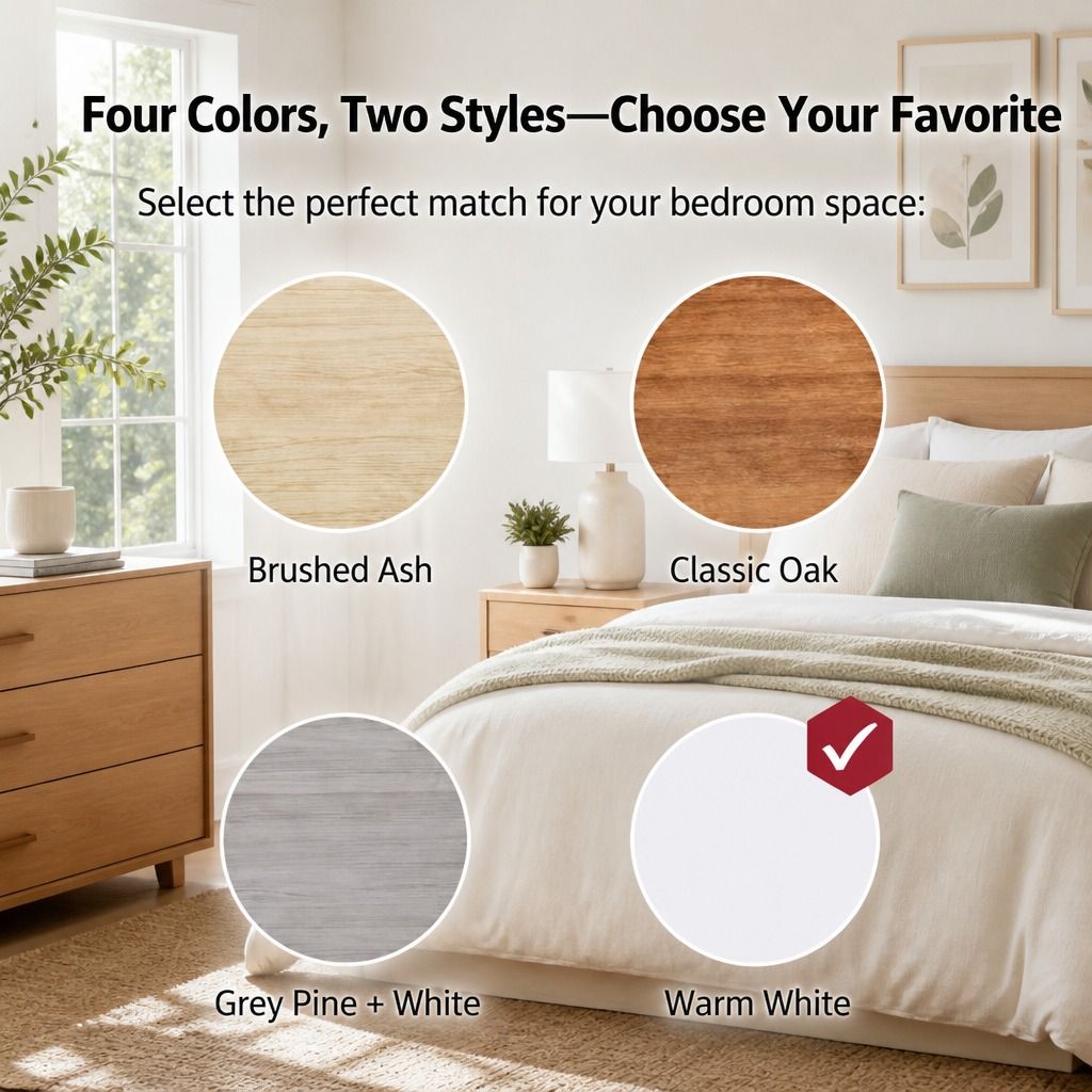 HYGGO White Nightstand Bedside Table with Drawers Minimalist Tall Bookshelf Cabinet