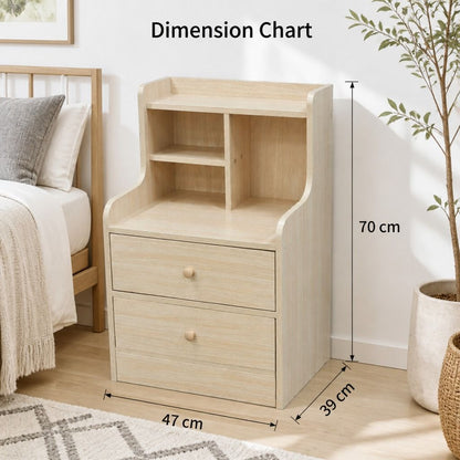 HYGGO Wooden Bedside Table Nightstand Drawer Storage Minimalist Multi-Functional