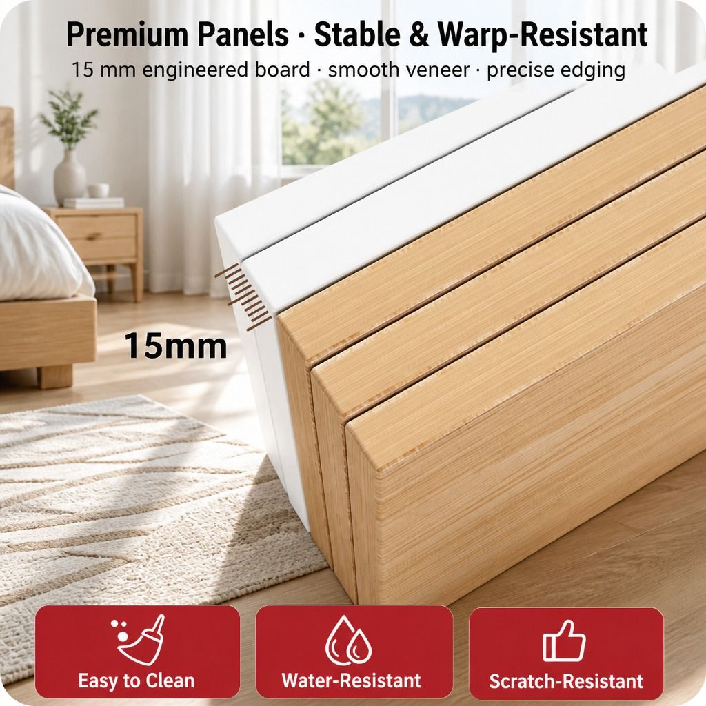 HYGGO Wooden Bedside Table Nightstand Drawer Storage Minimalist Multi-Functional