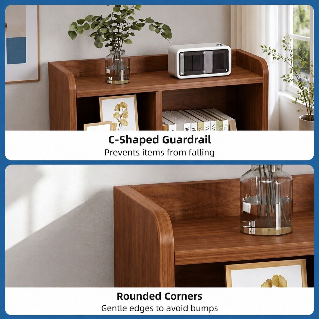 HYGGO Bedside Table Drawer Nightstand Multi-Compartment Storage Reddish-Brown 70cm