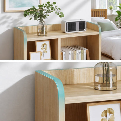 HYGGO Light Wood Bedside Table Drawer Nightstand Open Shelf Storage Tray Nordic 70cm