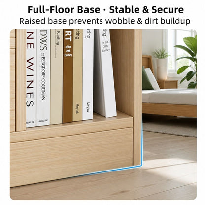 HYGGO Light Wood Bedside Table Drawer Nightstand Open Shelf Storage Tray Nordic 70cm