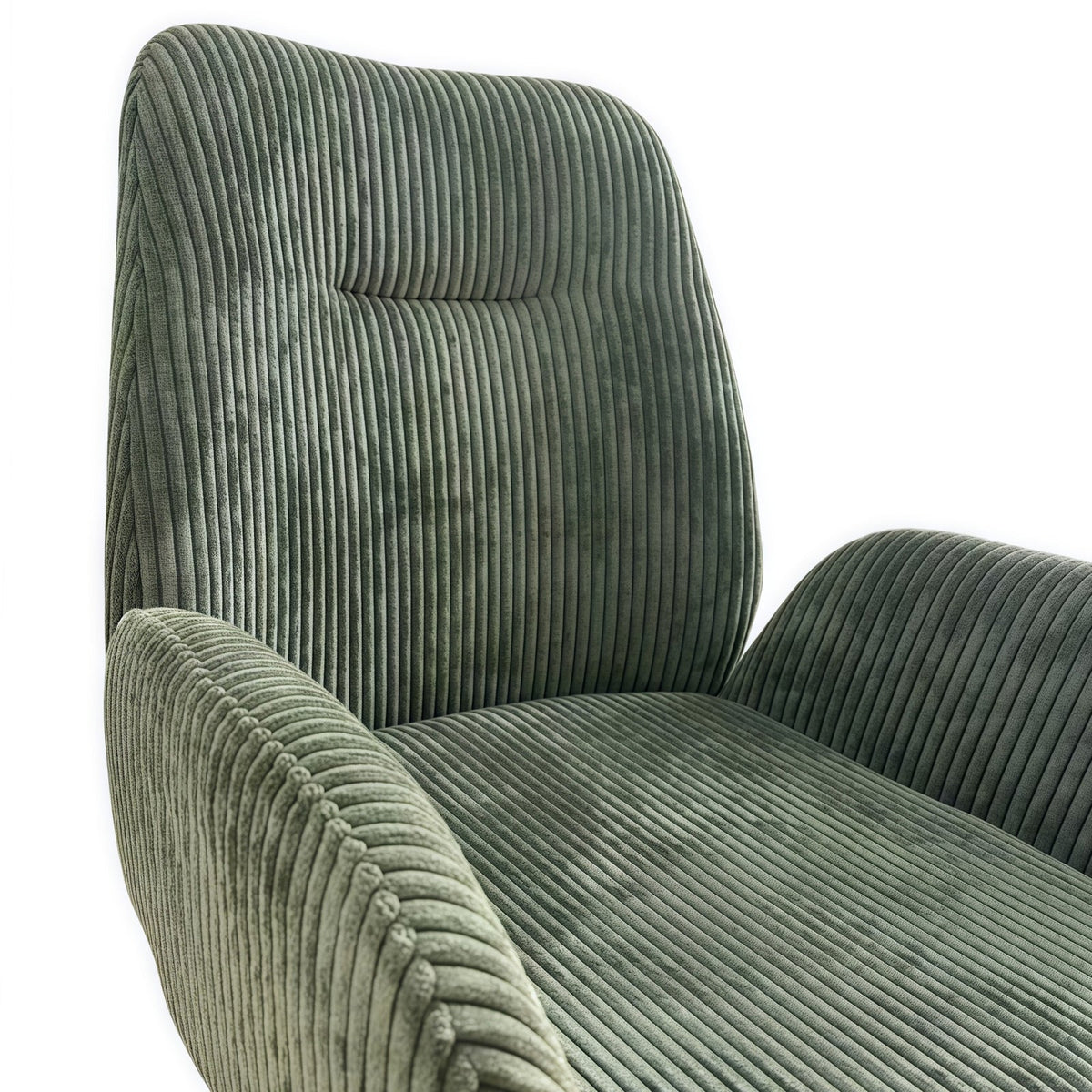 Dining Chair Corduroy Fabric Upholstered Seat Powder Coated Iron Legs
