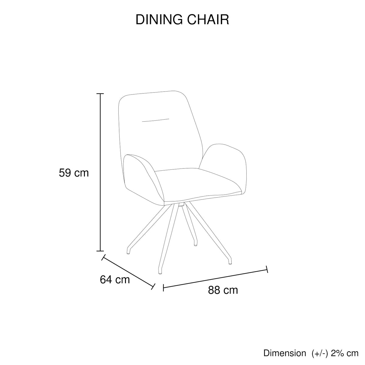Dining Chair Corduroy Fabric Upholstered Seat Powder Coated Iron Legs