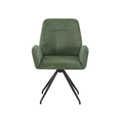 Dining Chair Corduroy Fabric Upholstered Seat Powder Coated Iron Legs