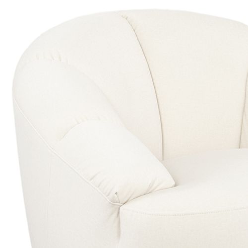 Arm Chair Beige Fabric 360 Degree Swivel