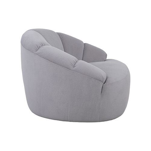 Arm Chair Silver Fabric 360 Degree Swivel