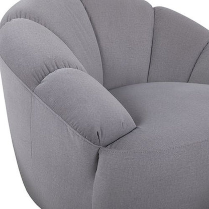 Arm Chair Silver Fabric 360 Degree Swivel