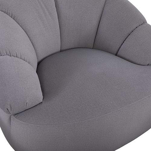 Arm Chair Silver Fabric 360 Degree Swivel