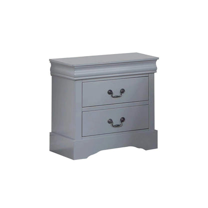 4 Pieces Bedroom Suite in Solid Wood & MDF Queen Size Grey Colour Bed, Bedside Table & Dresser