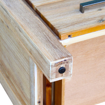 Bedside Table 2 drawers Night Stand Solid Wood Acacia Oak Colour