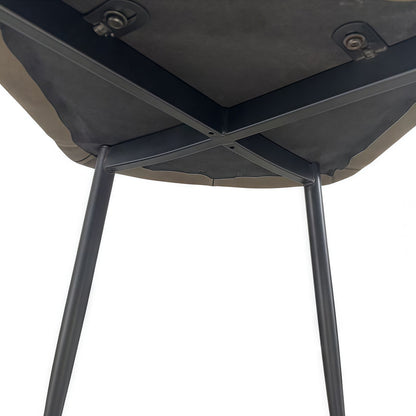 6x Dining Chair Brown Faux Leather Upholstered Seat Powder Coated Iron Legs