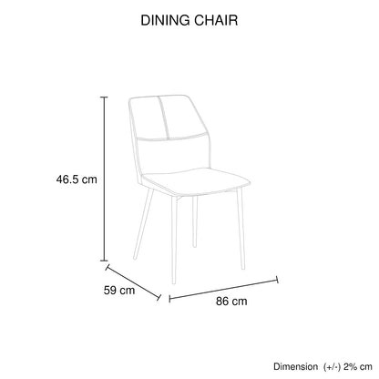6x Dining Chair Brown Faux Leather Upholstered Seat Powder Coated Iron Legs