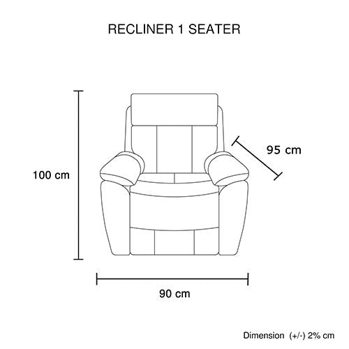 1 Seater Top Grain Leather Electric Recliner Sofa