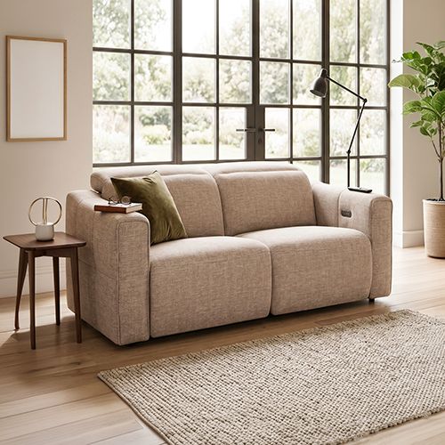 Multiple Seater Fabric Power Recliner with Power Headrest & Zero-Wall Design