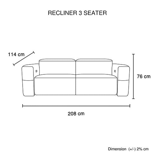 Multiple Seater Fabric Power Recliner with Power Headrest & Zero-Wall Design