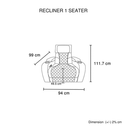 3-2-1 Seater Electric Air Leather Dark Grey Recliner Set