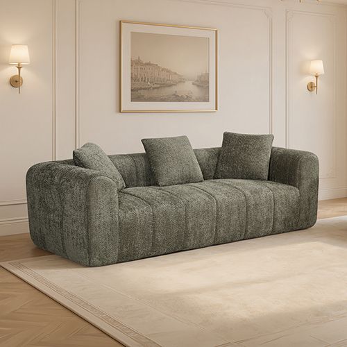 Frameless Compressed Fabric 3 Seater Sofa