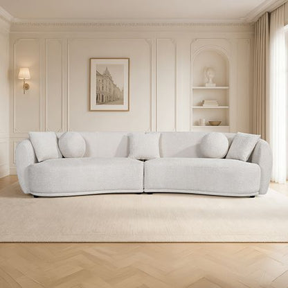 4 Seater Curved Fabric Sofa