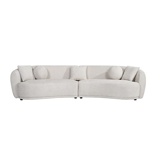 4 Seater Curved Fabric Sofa