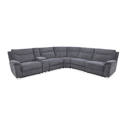 Large Sectional Corner Modular Lounge Suite in Fabric with Electric Recliner