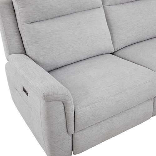 Fabric Electric Recliner Grey Chaise Sofa with Storage