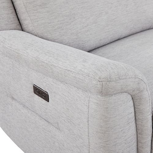 Fabric Electric Recliner Grey Chaise Sofa with Storage