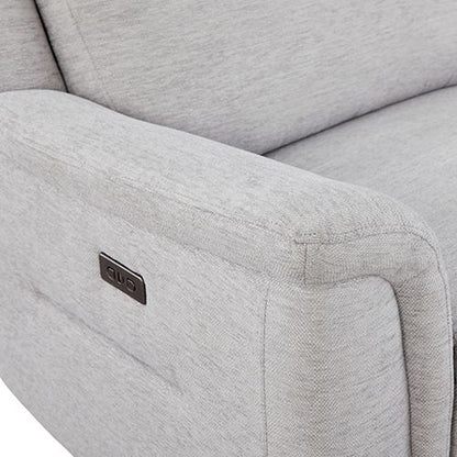 Fabric Electric Recliner Grey Chaise Sofa with Storage