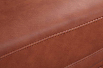 Single Seater Brown Sofa Lounge Button Tufted in Faux Leather