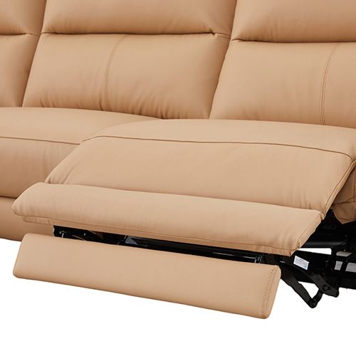 Top Grain Leather Electric Recliner Chaise Sofa with Storage