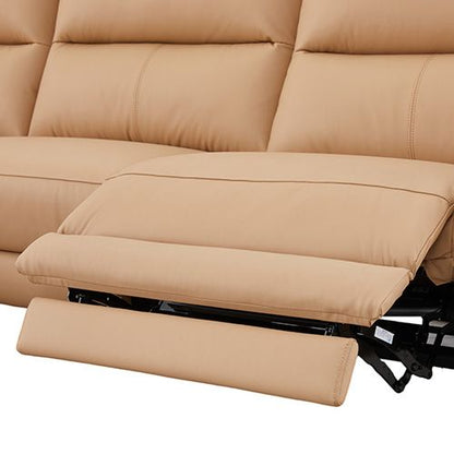 Top Grain Leather Electric Recliner Chaise Sofa with Storage
