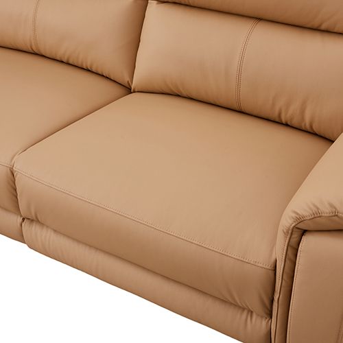 Top Grain Leather Electric Recliner Chaise Sofa with Storage