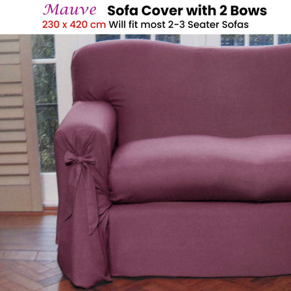 Mauve Sofa Cover 2 to 3 Seater 230 X 420cm