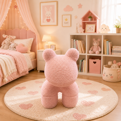 Lamb Stool Chair Pink