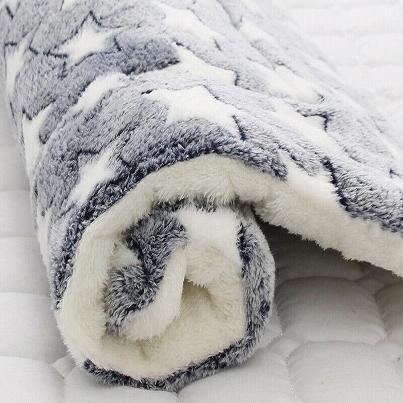 S Size Puppy Dog Cat Cushion Mattress Blanket Bed Soft Warm Pet Pad Winter Kennel House - Blue Whitestar