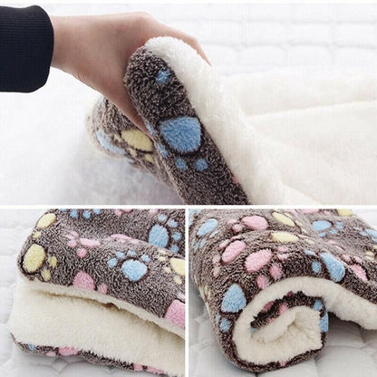 S Size Puppy Dog Cat Cushion Mattress Blanket Bed Soft Warm Pet Pad Winter Kennel House - Blue Whitestar