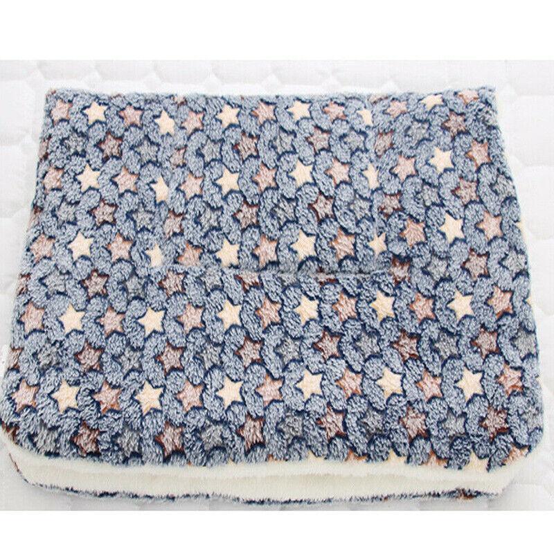 S Size Puppy Dog Cat Cushion Mattress Blanket Bed Soft Warm Pet Pad Winter Kennel House - Blue Whitestar