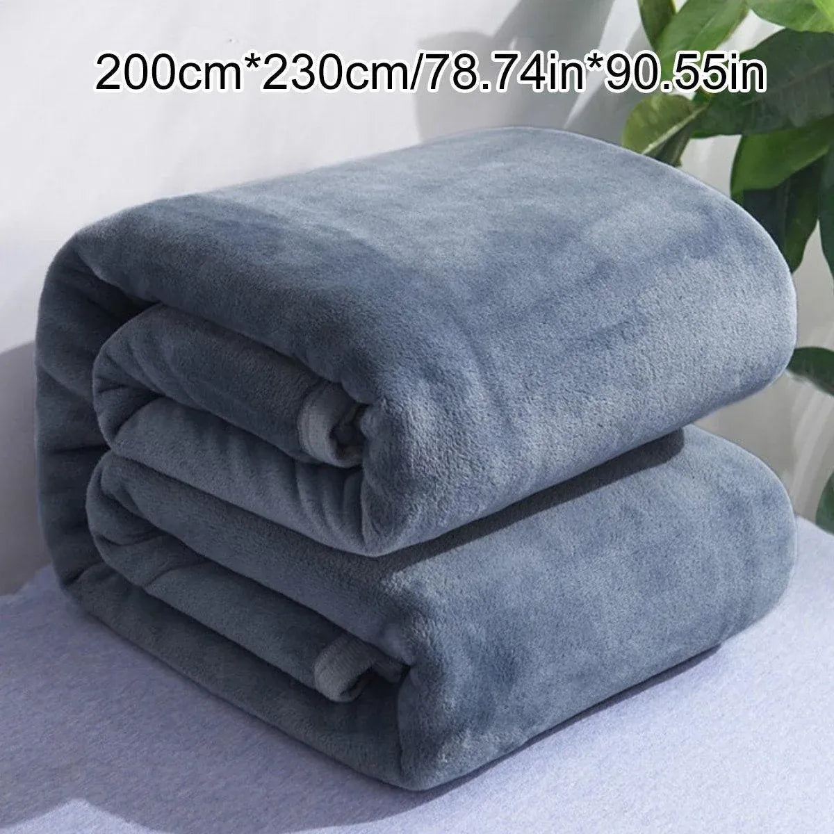 Soft Winter Flannel Blanket for Office Home Lunch Break Warm Cozy Throw Blanket - Wine Red