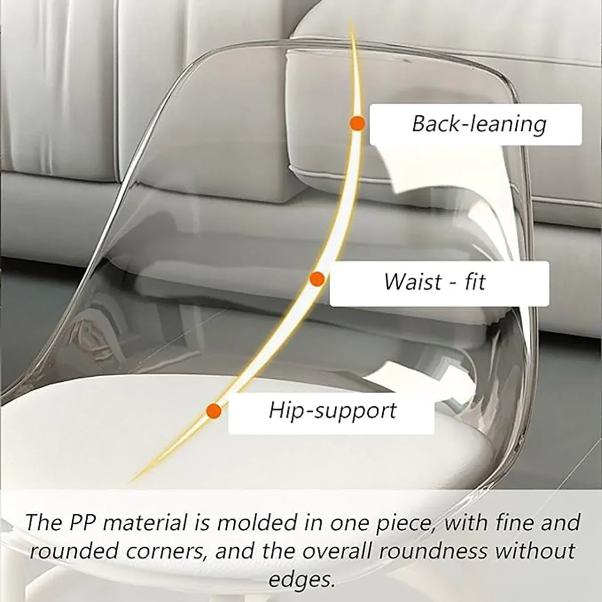 Stool with Universal Wheels Pulley Short Stool with Backrest Comfortable Seat - White