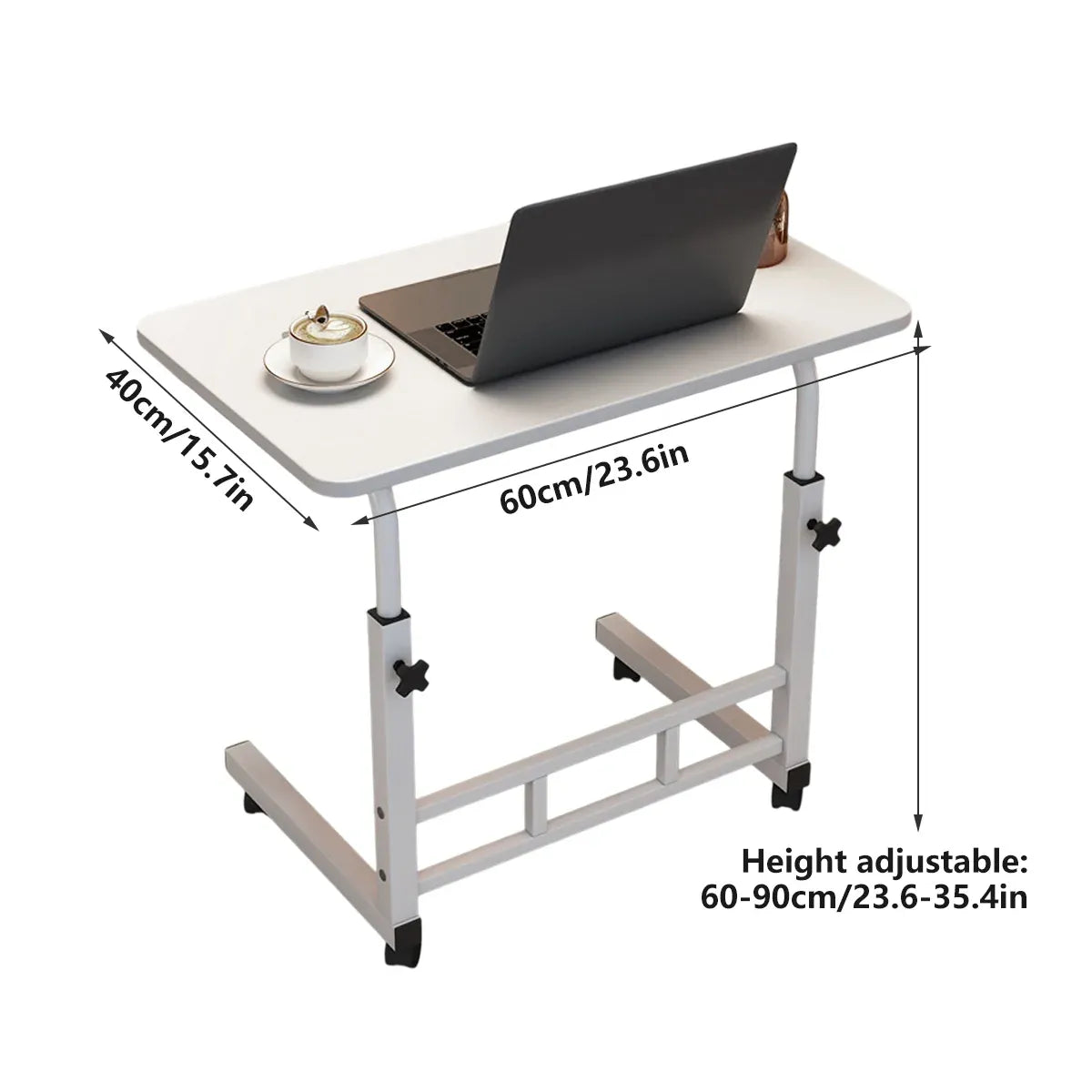 Laptop Desk Adjustable Height Mobile Side Table Ergonomic Design Stable Durable