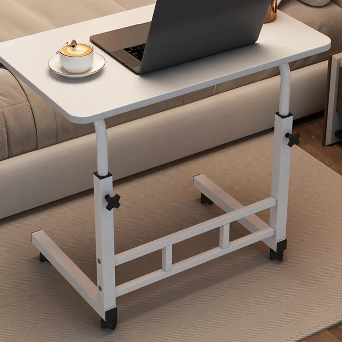 Laptop Desk Adjustable Height Mobile Side Table Ergonomic Design Stable Durable